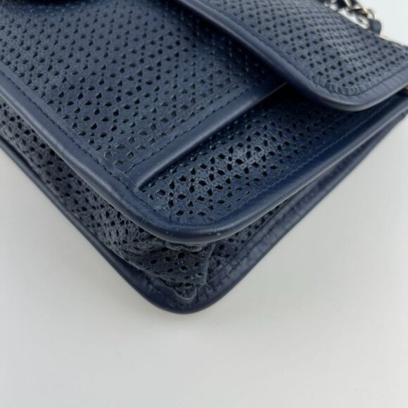 Chanel CC Logo Quilted Shoulder Bag Navy Leather Vintage - Picture 10 of 16